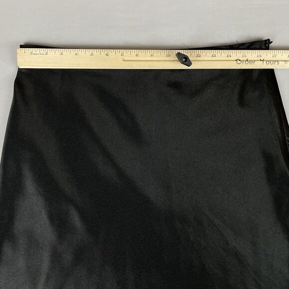Alcea Rosea Satin Midi Skirt Women’s XL Black Elegant Basic Casual Classy - Picture 7 of 9